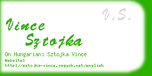 vince sztojka business card